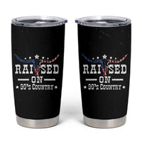 Raised On 90s Country Tumbler Cup Vintage Western Bull Skull Cowboy American Flag