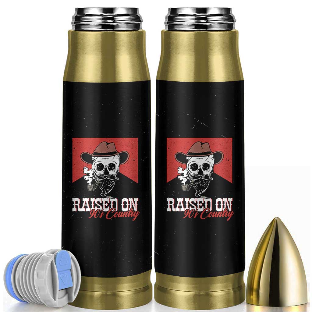 Raised On 90s Country Bullet Tumbler Vintage Southern Western Country Music Lover Skull
