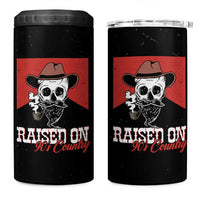Raised On 90s Country 4 in 1 Can Cooler Tumbler Vintage Southern Western Country Music Lover Skull