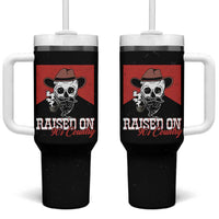 Raised On 90s Country Tumbler With Handle Vintage Southern Western Country Music Lover Skull