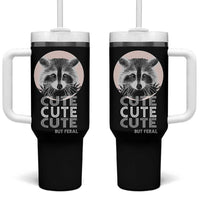 Cute Raccoon Tumbler With Handle But Feral Gag Gift For Her