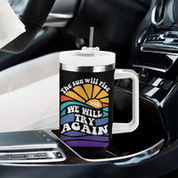 Suicide Prevention Awareness Tumbler With Handle The Sun Will Rise We Will Try Again Positive Saying Inspirational Gifts - Wonder Print Shop