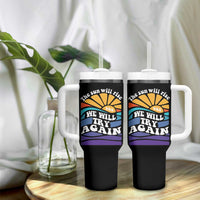 Suicide Prevention Awareness Tumbler With Handle The Sun Will Rise We Will Try Again Positive Saying Inspirational Gifts - Wonder Print Shop
