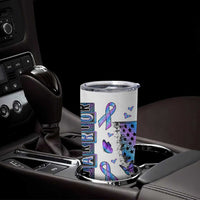 Suicide Prevention Awareness Tumbler Cup Teal Purple Ribbon Warrior Support USA Flag - Wonder Print Shop