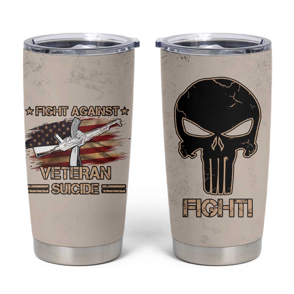 Veteran Suicide Prevention Awareness Tumbler Cup Patriotic USA Mental Health - Wonder Print Shop
