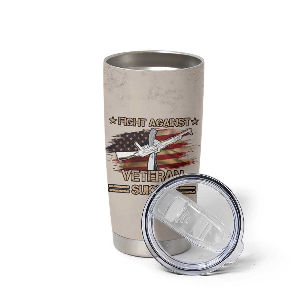 Veteran Suicide Prevention Awareness Tumbler Cup Patriotic USA Mental Health - Wonder Print Shop