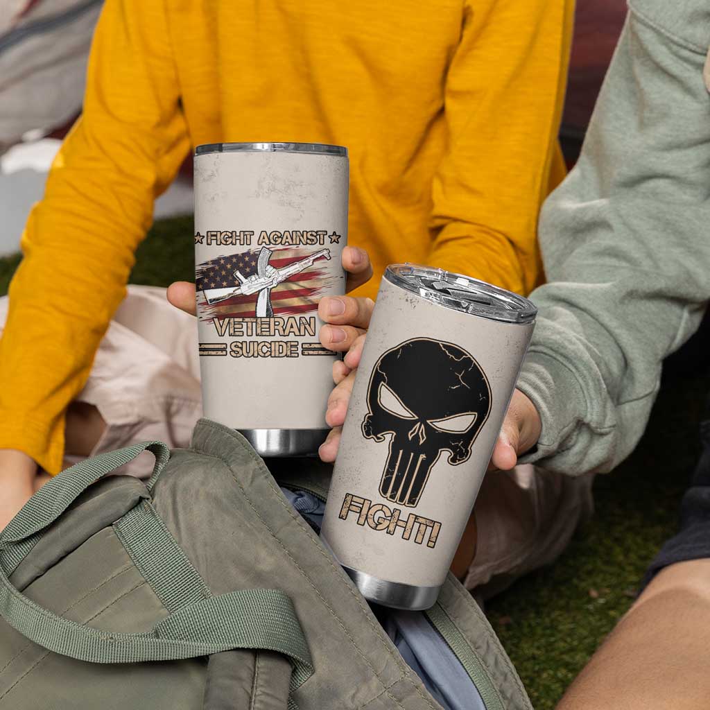 Veteran Suicide Prevention Awareness Tumbler Cup Patriotic USA Mental Health - Wonder Print Shop