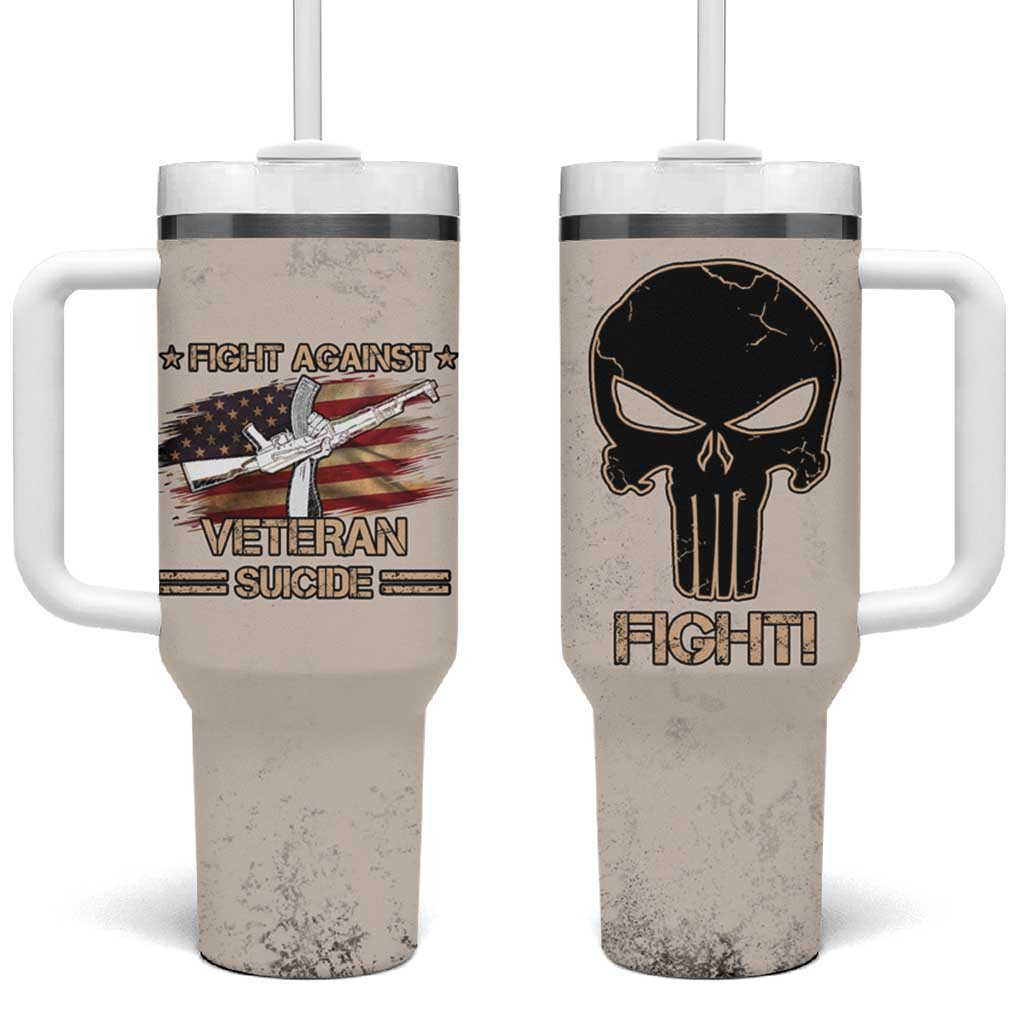Veteran Suicide Prevention Awareness Tumbler With Handle Patriotic USA Mental Health - Wonder Print Shop