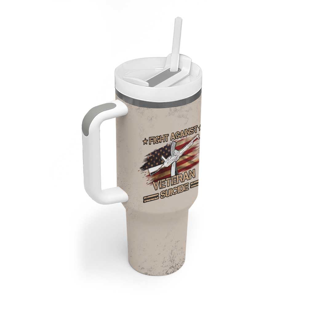 Veteran Suicide Prevention Awareness Tumbler With Handle Patriotic USA Mental Health - Wonder Print Shop