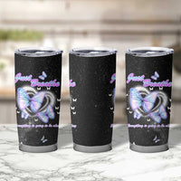 Suicide Prevention Awareness Tumbler Cup Teal Purple Butterfly Just Breathe Everything Is Going To Be Okay - Wonder Print Shop