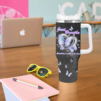 Suicide Prevention Awareness Tumbler With Handle Teal Purple Butterfly Just Breathe Everything Is Going To Be Okay - Wonder Print Shop