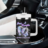 Suicide Prevention Awareness Tumbler With Handle Teal Purple Butterfly Just Breathe Everything Is Going To Be Okay - Wonder Print Shop