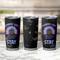 Suicide Prevention Awareness Tumbler Cup Teal Purple Sunflower Choose Life Stay Therapist Psychologist - Wonder Print Shop
