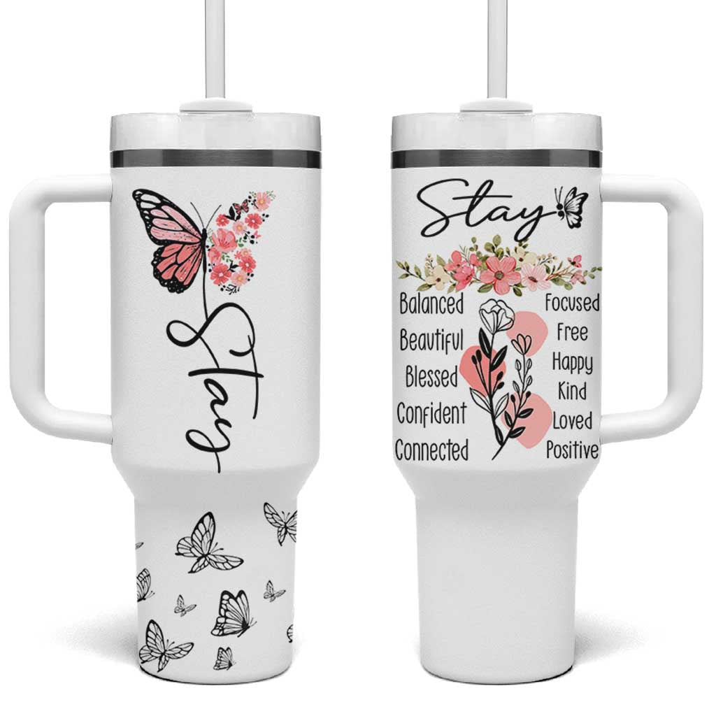 Mental Health Tumbler With Handle Stay Inspiring Positive Motivational Quote Suicide Prevention