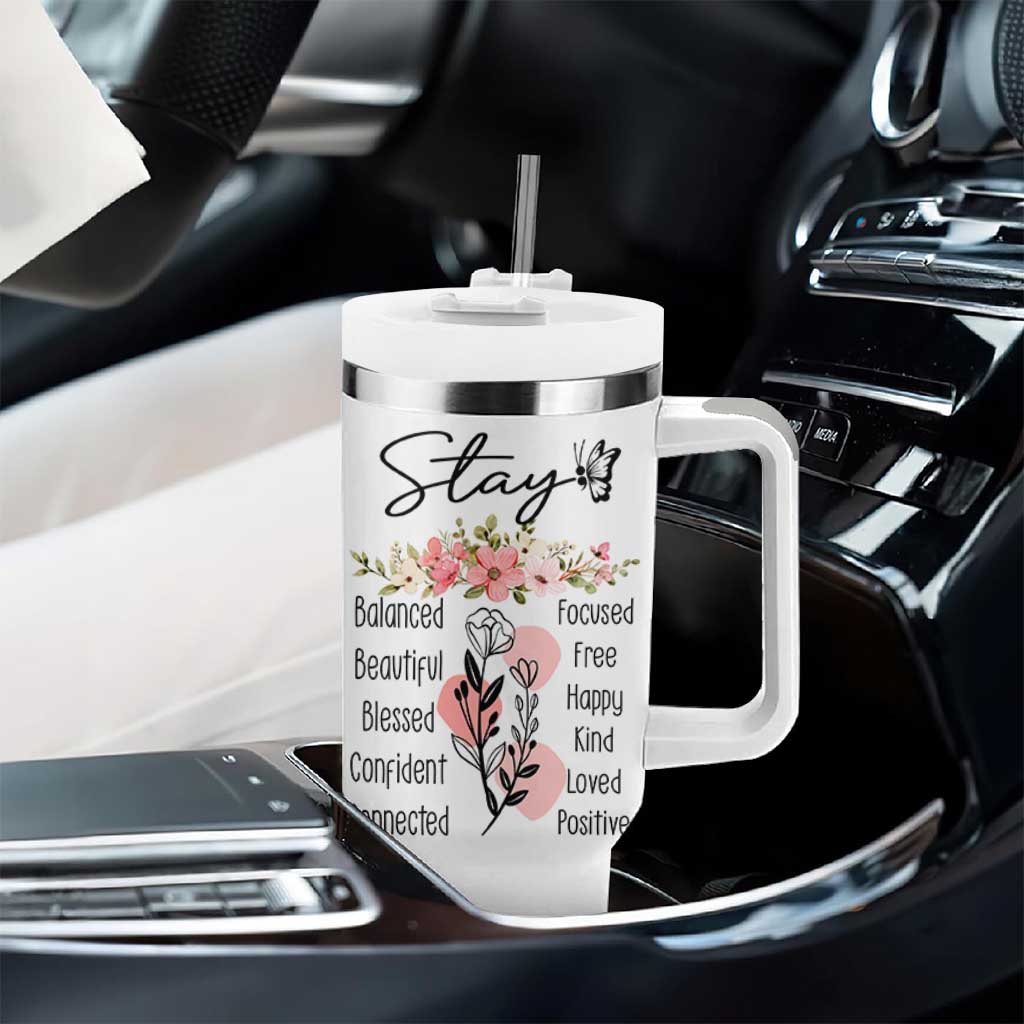Mental Health Tumbler With Handle Stay Inspiring Positive Motivational Quote Suicide Prevention