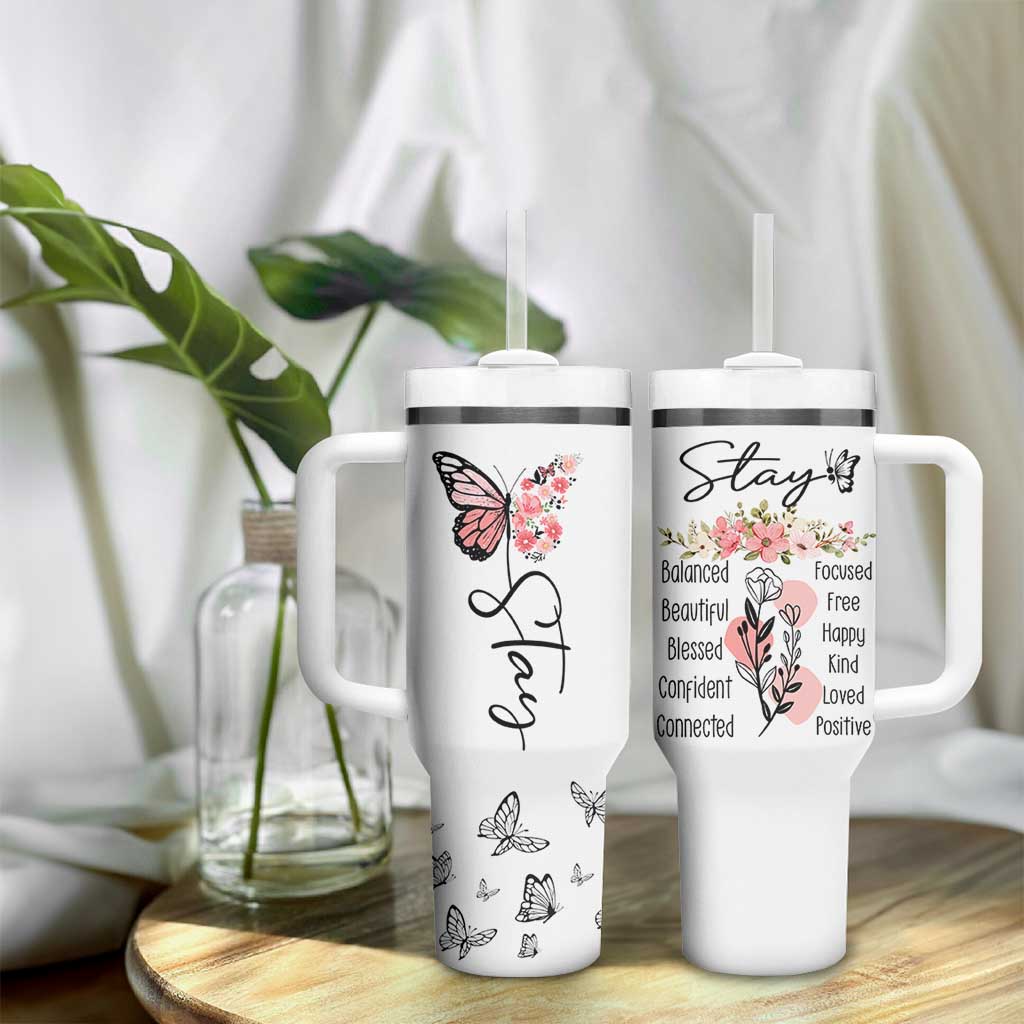 Mental Health Tumbler With Handle Stay Inspiring Positive Motivational Quote Suicide Prevention
