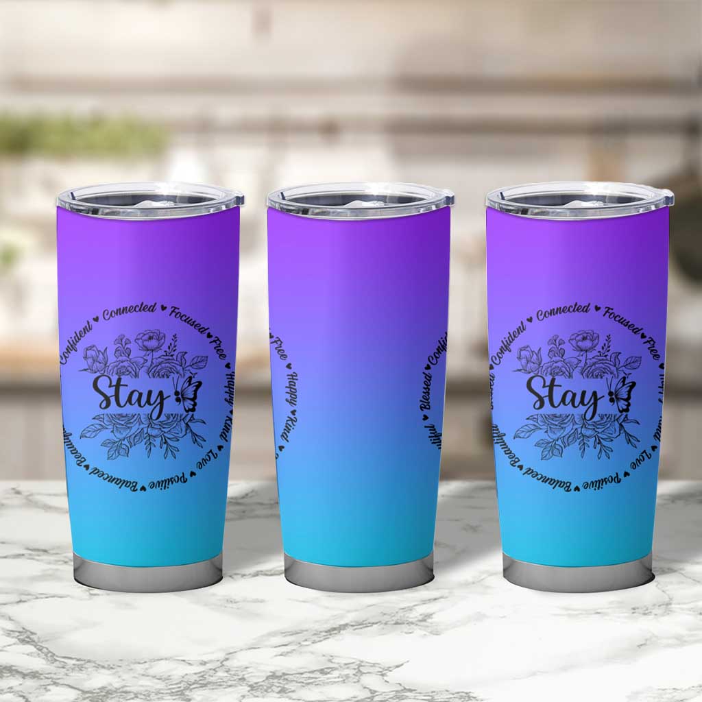 Suicide Prevention Awareness Tumbler Cup Teal Purple Semicolon Stay Positive Saying Inspirational Gifts - Wonder Print Shop