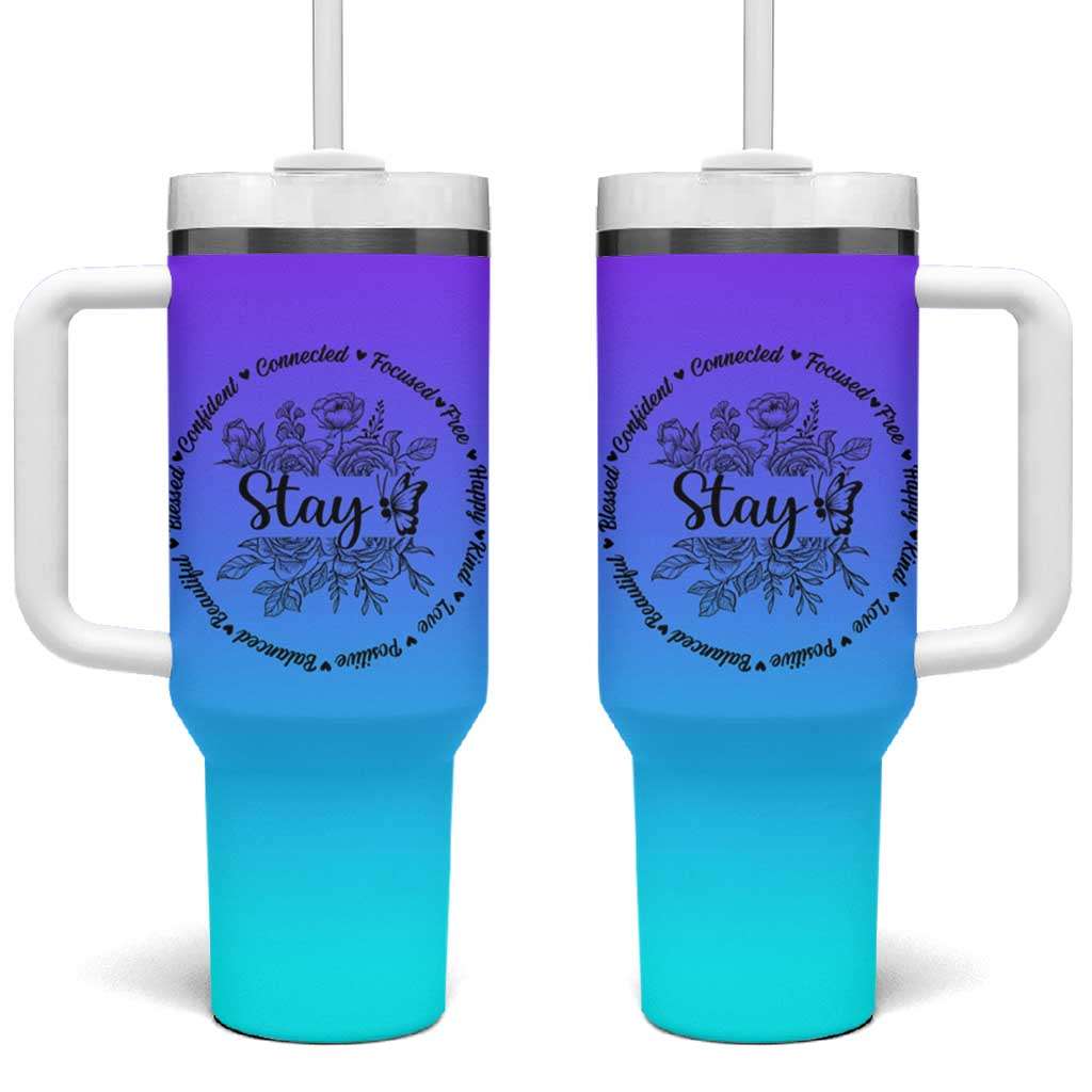 Suicide Prevention Awareness Tumbler With Handle Teal Purple Semicolon Stay Positive Saying Inspirational Gifts - Wonder Print Shop