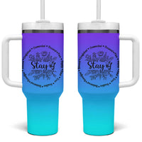 Suicide Prevention Awareness Tumbler With Handle Teal Purple Semicolon Stay Positive Saying Inspirational Gifts - Wonder Print Shop