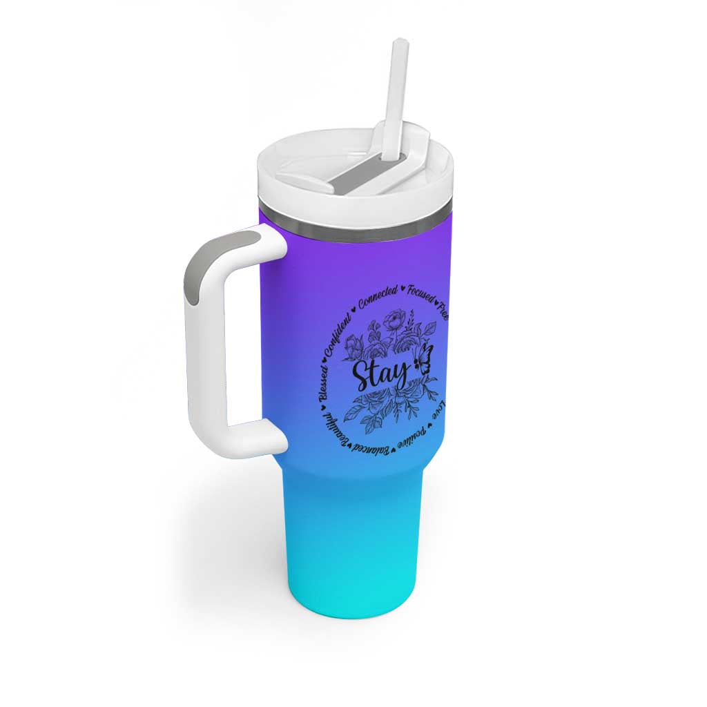 Suicide Prevention Awareness Tumbler With Handle Teal Purple Semicolon Stay Positive Saying Inspirational Gifts - Wonder Print Shop