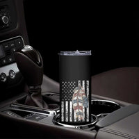 Native American Culture Skinny Tumbler Strong Indigenous Women Feathers USA Flag - Wonder Print Shop