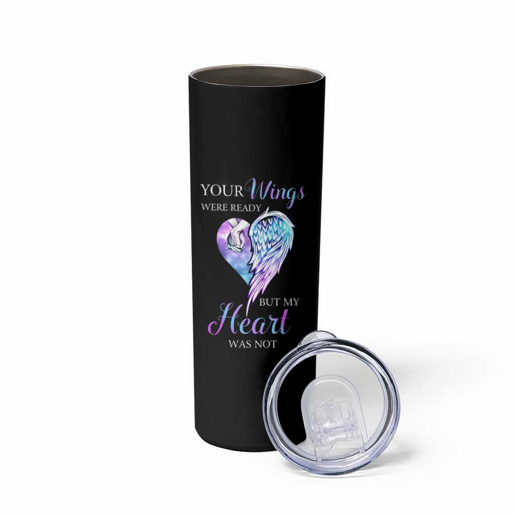Suicide Prevention Awareness Skinny Tumbler Teal Purple Butterfly Your Wings Were Ready But Our Hearts Were Not Sympathy Gift for Family Members - Wonder Print Shop