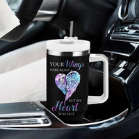 Suicide Prevention Awareness Tumbler With Handle Teal Purple Butterfly Your Wings Were Ready But Our Hearts Were Not Sympathy Gift for Family Members - Wonder Print Shop