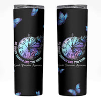 Suicide Prevention Awareness Skinny Tumbler Teal Purple Butterfly No Story Should End Too Soon - Wonder Print Shop