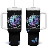 Suicide Prevention Awareness Tumbler With Handle Teal Purple Butterfly No Story Should End Too Soon - Wonder Print Shop