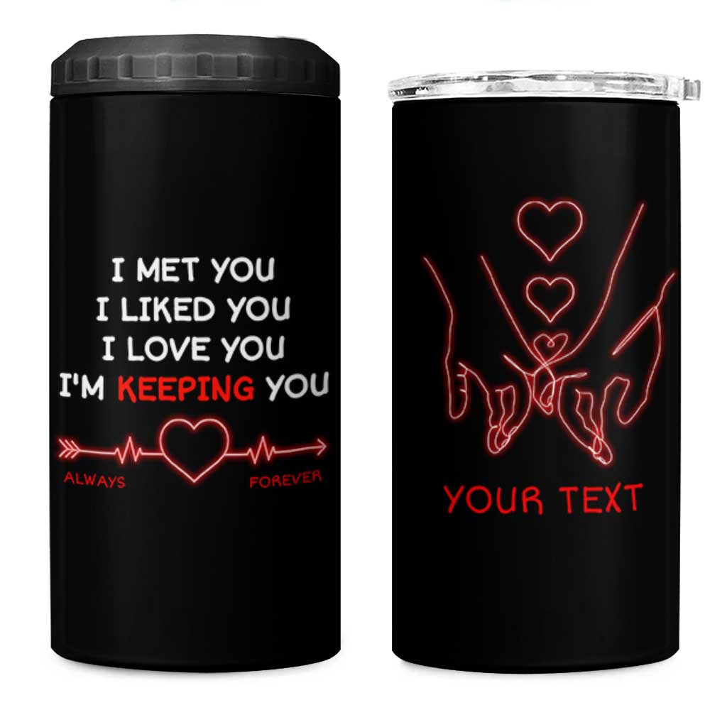 Personalized Love Gifts 4 in 1 Can Cooler Tumbler Custome Name Forever Love Commitment Message