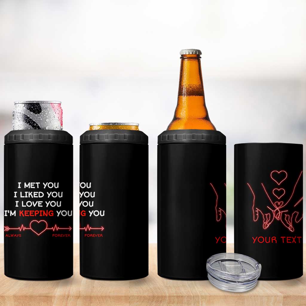 Personalized Love Gifts 4 in 1 Can Cooler Tumbler Custome Name Forever Love Commitment Message