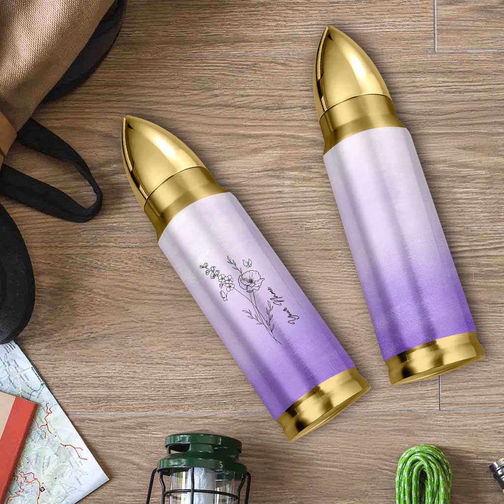 Personalized Gifts for Women Bullet Tumbler Custom Name Wildflower Floral Mothers Day Gift