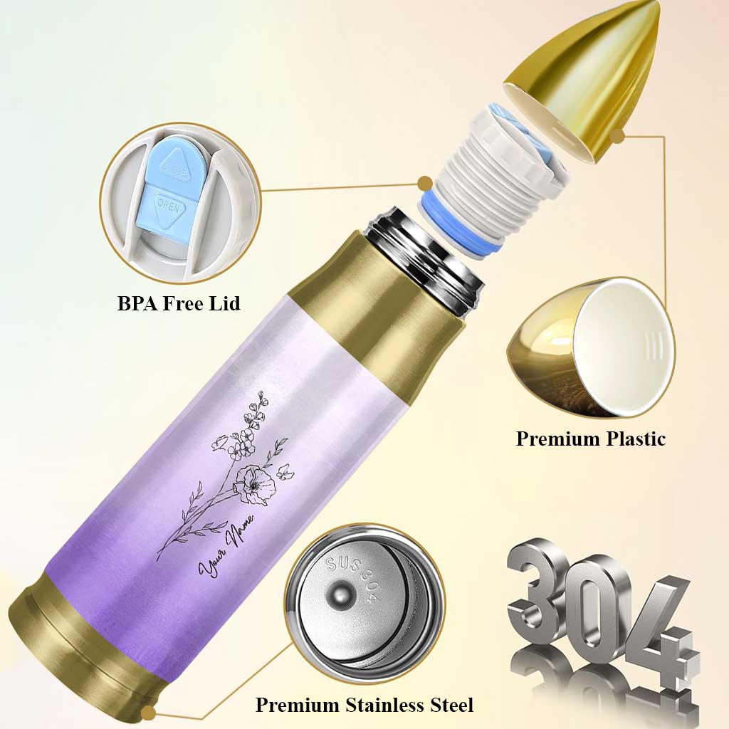 Personalized Gifts for Women Bullet Tumbler Custom Name Wildflower Floral Mothers Day Gift