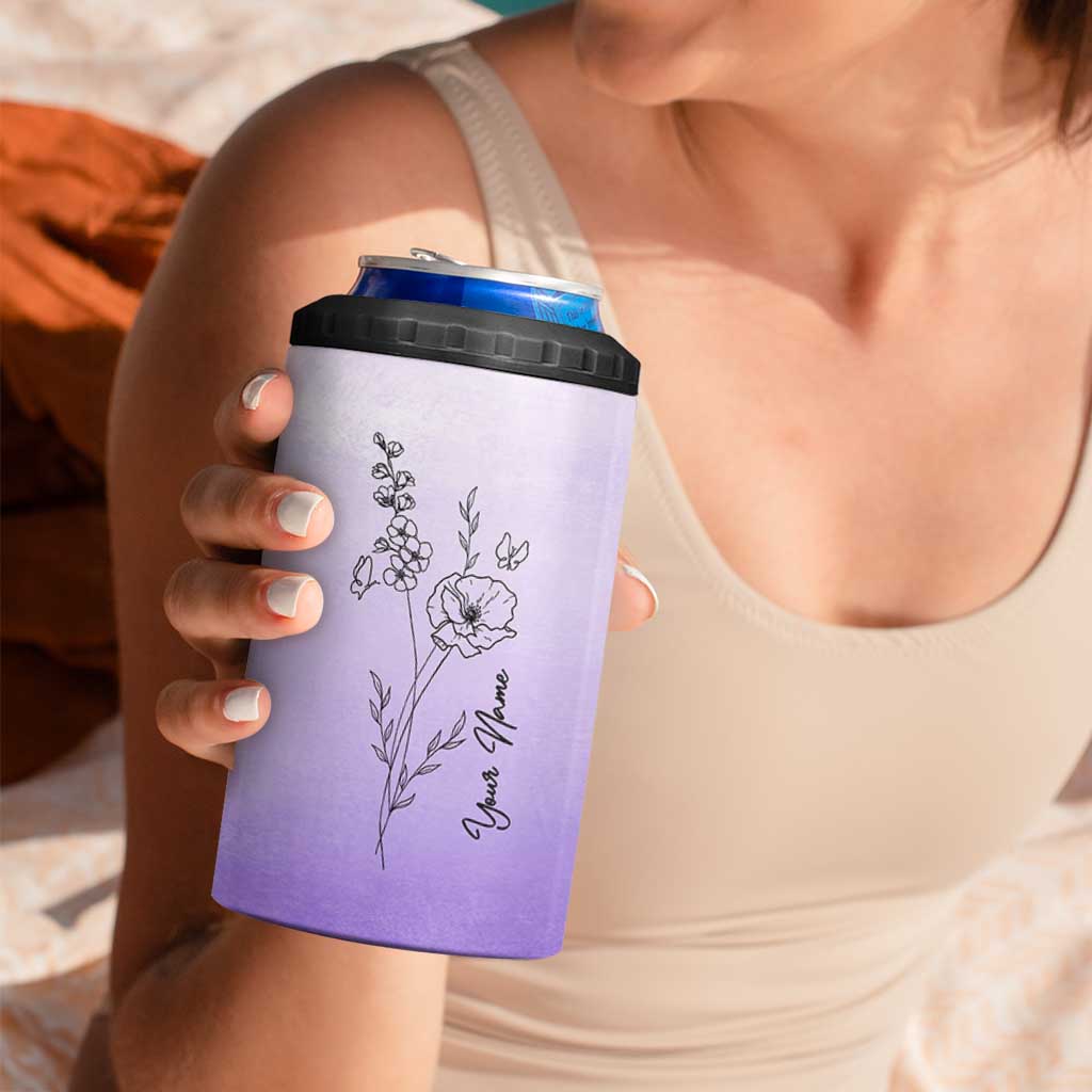 Personalized Gifts for Women 4 in 1 Can Cooler Tumbler Custom Name Wildflower Floral Mothers Day Gift