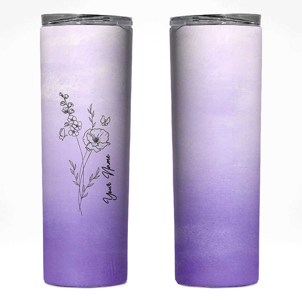 Personalized Gifts for Women Skinny Tumbler Custom Name Wildflower Floral Mothers Day Gift