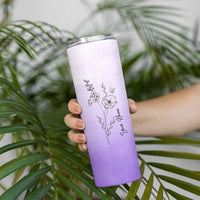 Personalized Gifts for Women Skinny Tumbler Custom Name Wildflower Floral Mothers Day Gift