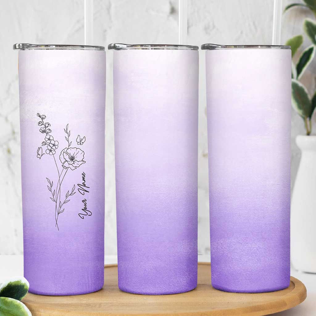 Personalized Gifts for Women Skinny Tumbler Custom Name Wildflower Floral Mothers Day Gift