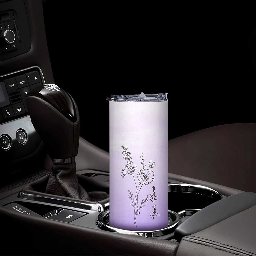 Personalized Gifts for Women Skinny Tumbler Custom Name Wildflower Floral Mothers Day Gift