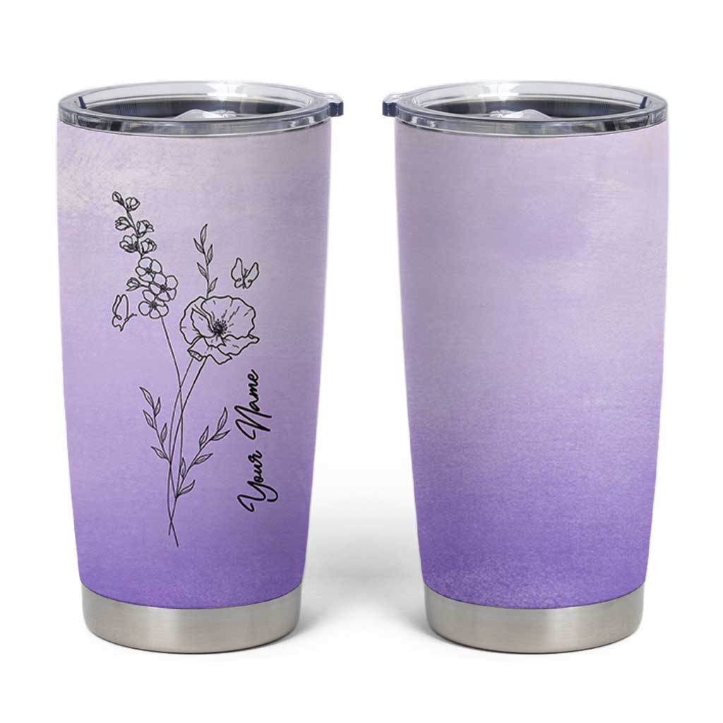 Personalized Gifts for Women Tumbler Cup Custom Name Wildflower Floral Mothers Day Gift