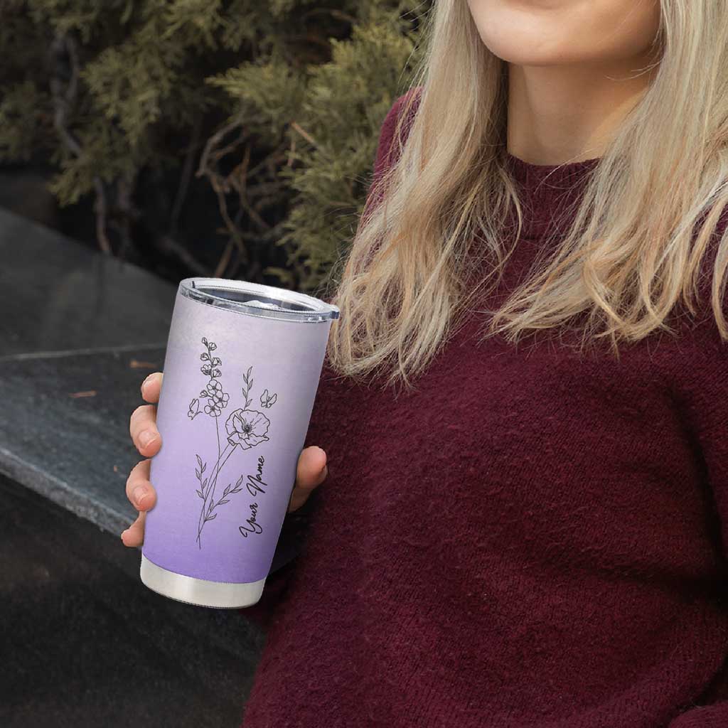 Personalized Gifts for Women Tumbler Cup Custom Name Wildflower Floral Mothers Day Gift