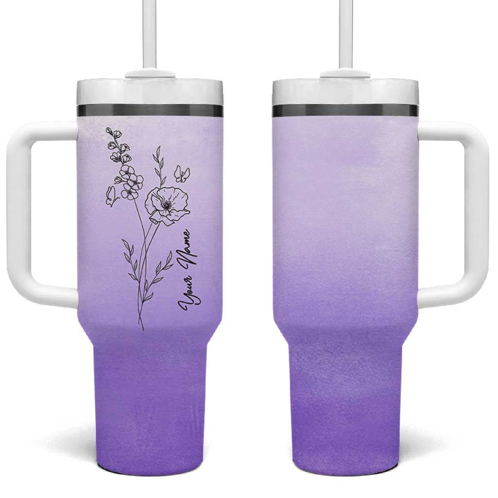 Personalized Gifts for Women Tumbler With Handle Custom Name Wildflower Floral Mothers Day Gift