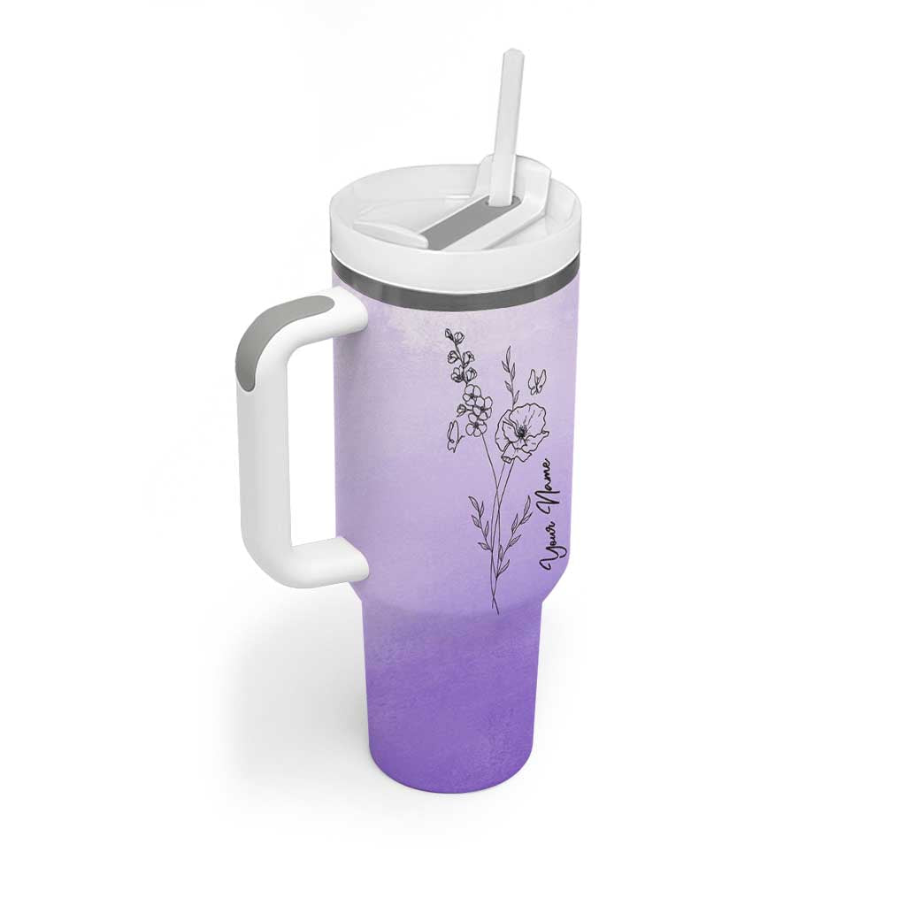 Personalized Gifts for Women Tumbler With Handle Custom Name Wildflower Floral Mothers Day Gift