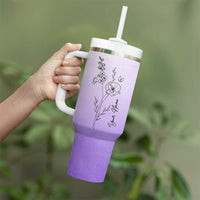 Personalized Gifts for Women Tumbler With Handle Custom Name Wildflower Floral Mothers Day Gift