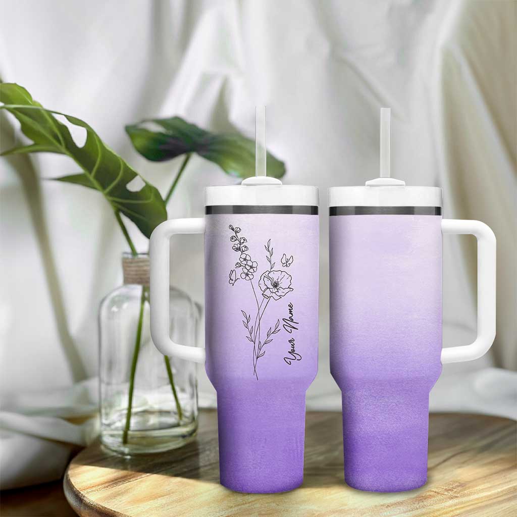 Personalized Gifts for Women Tumbler With Handle Custom Name Wildflower Floral Mothers Day Gift