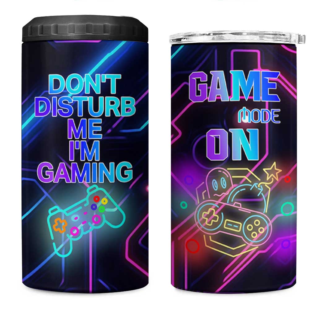 Gaming Gifts 4 in 1 Can Cooler Tumbler Warning Do Not Disturb Im Gaming Video Game Gamer