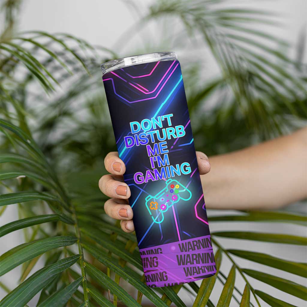 Gaming Gifts Skinny Tumbler Warning Do Not Disturb Im Gaming Video Game Gamer