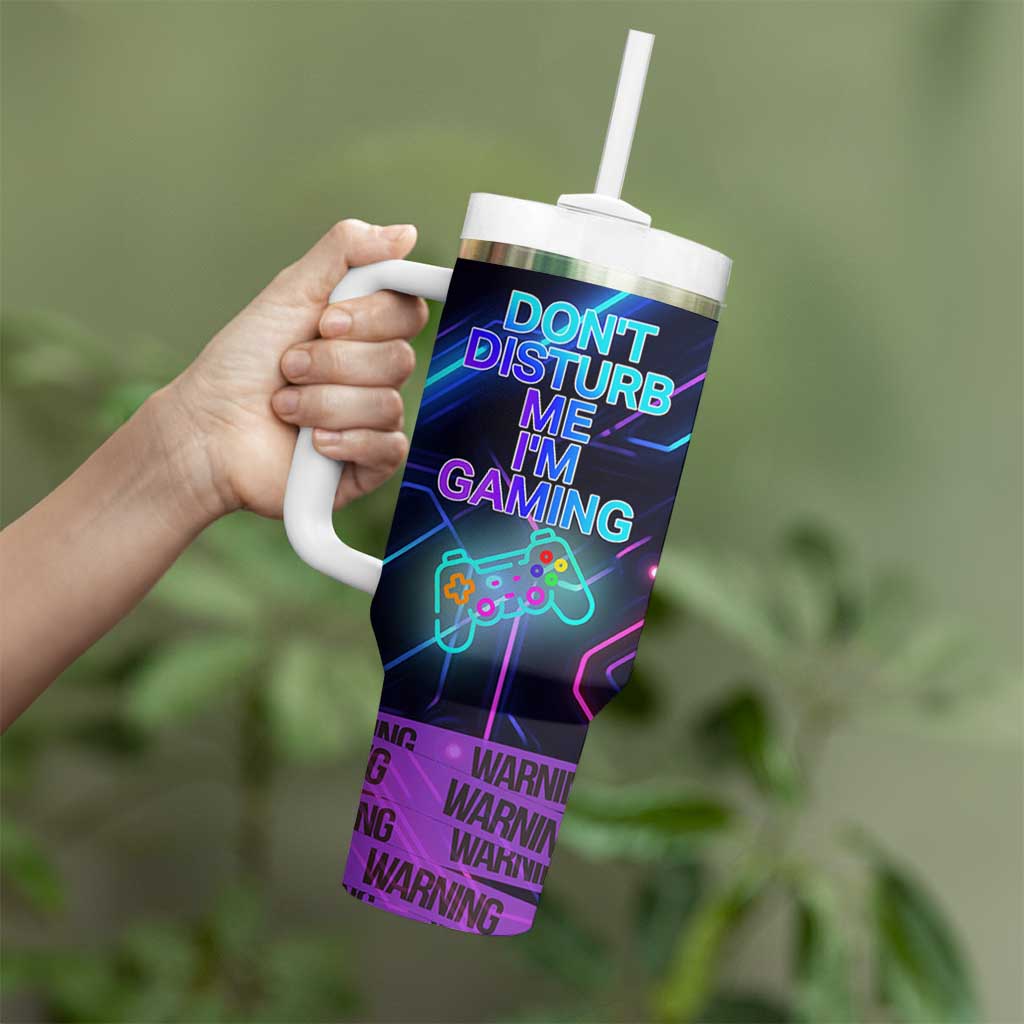 Gaming Gifts Tumbler With Handle Warning Do Not Disturb Im Gaming Video Game Gamer