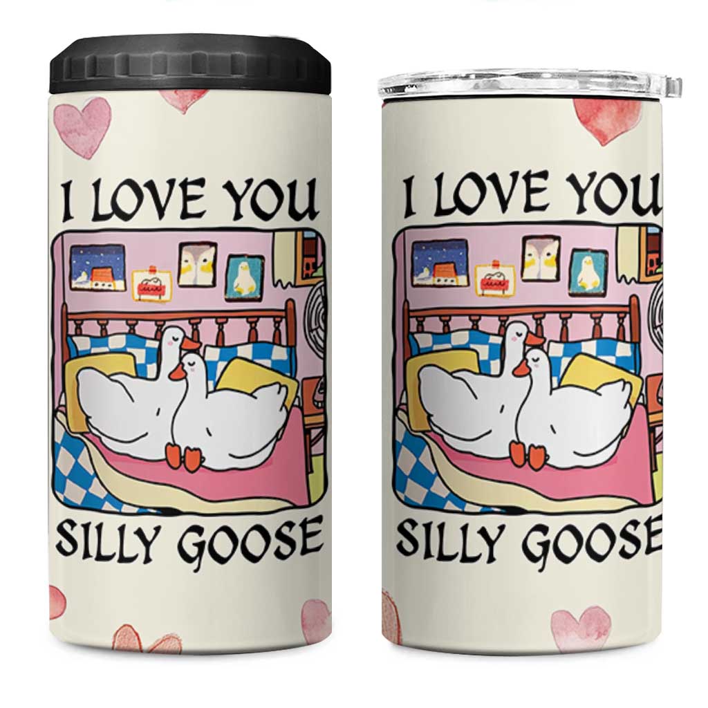 I Love You Silly Goose 4 in 1 Can Cooler Tumbler Cute Romantic Gift