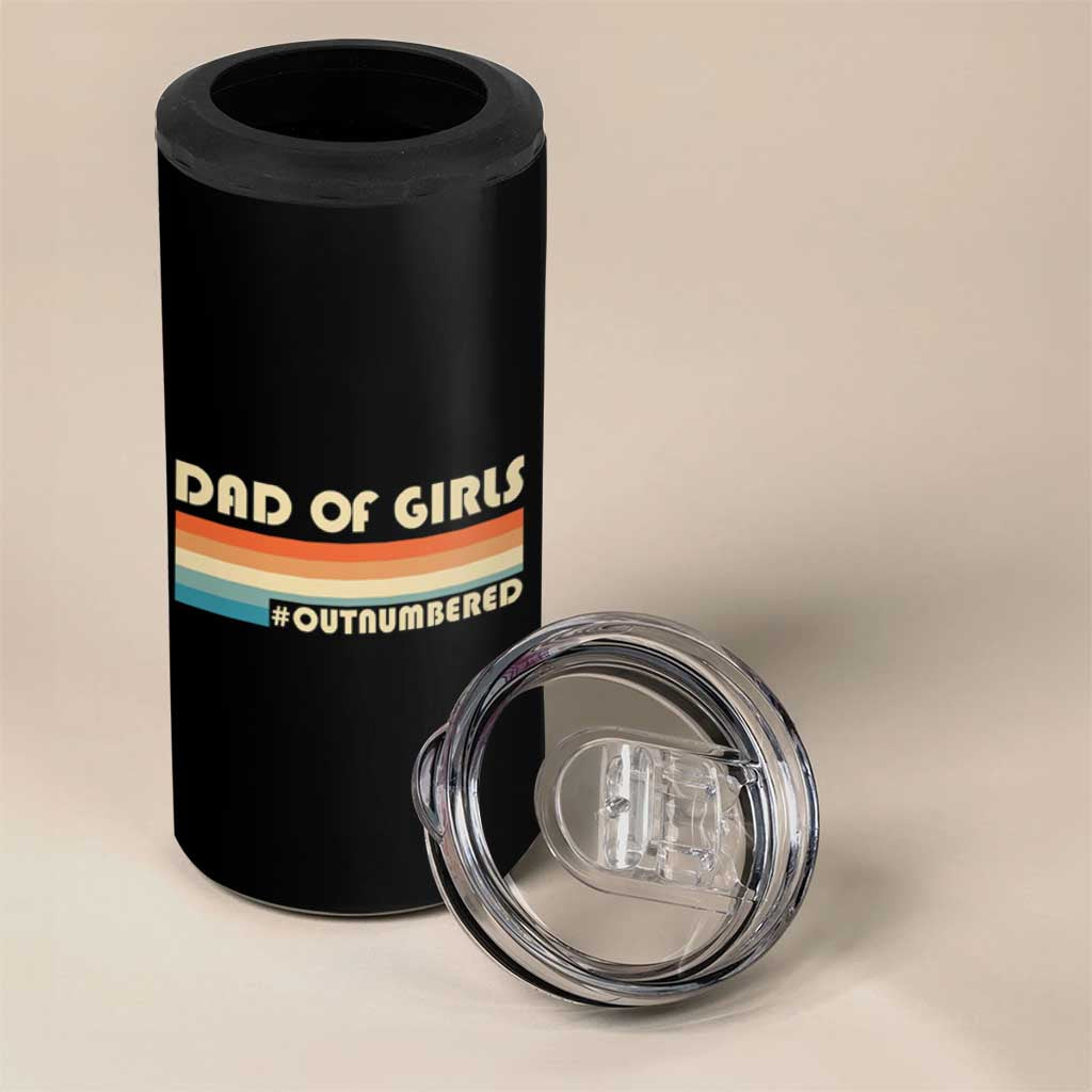 Dad Of Girls 4 in 1 Can Cooler Tumbler Outnumbered Father's Day Christmas Gifts for Dad - Wonder Print Shop