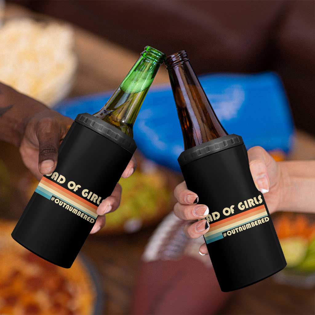 Dad Of Girls 4 in 1 Can Cooler Tumbler Outnumbered Father's Day Christmas Gifts for Dad - Wonder Print Shop